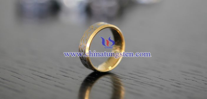 women tungsten golden ring picture