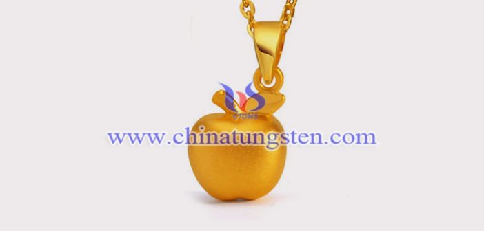 gold plated tungsten alloy apple pendant picture