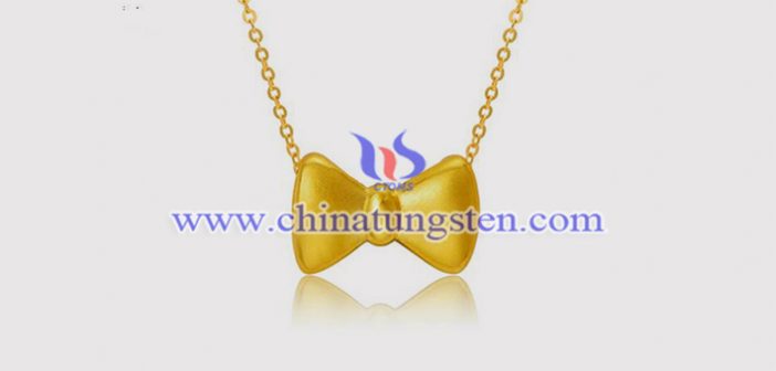 gold plated tungsten alloy bow pendant picture