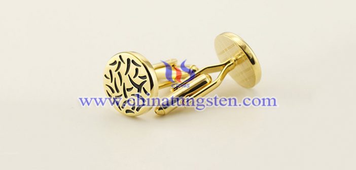 gold plated tungsten alloy cufflink picture