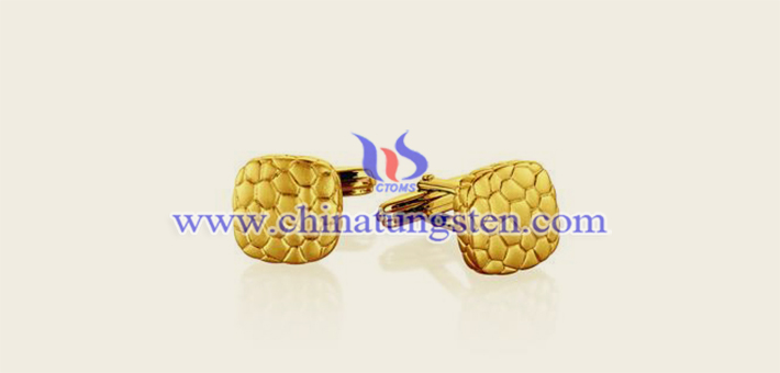 gold plated tungsten alloy cufflink picture