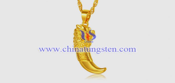 gold plated tungsten alloy wolf tooth pendant picture