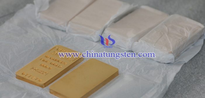 gold plated tungsten alloy bar picture