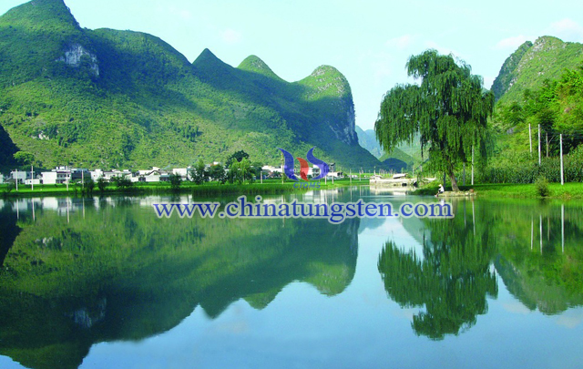 green hills and green water picture