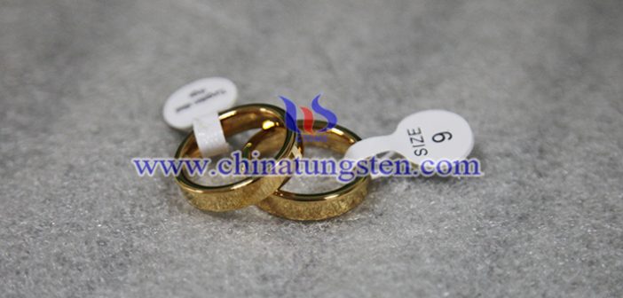 gold plated tungsten wedding ring picture