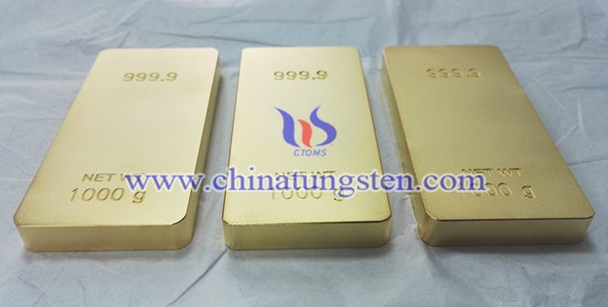 gold plated tungsten block picture