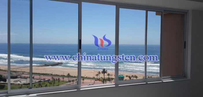 WO3 electrochromic film applied for energy-saving glass picture