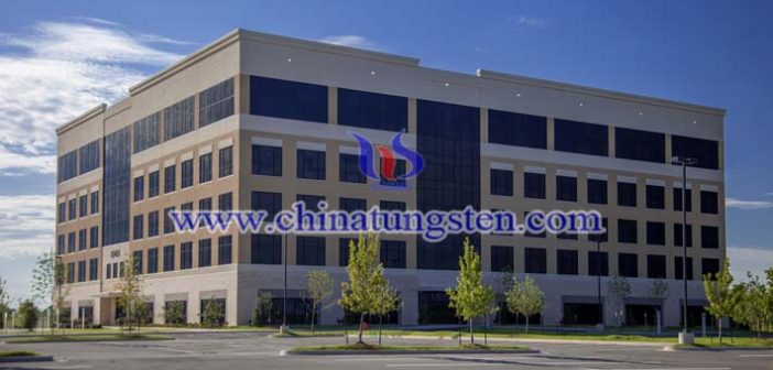 cesium tungsten bronze applied for office building with glass curtain wall picture