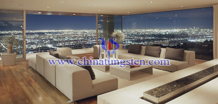 nano cesium tungsten bronze applied for living room heat insulating glass coating picture