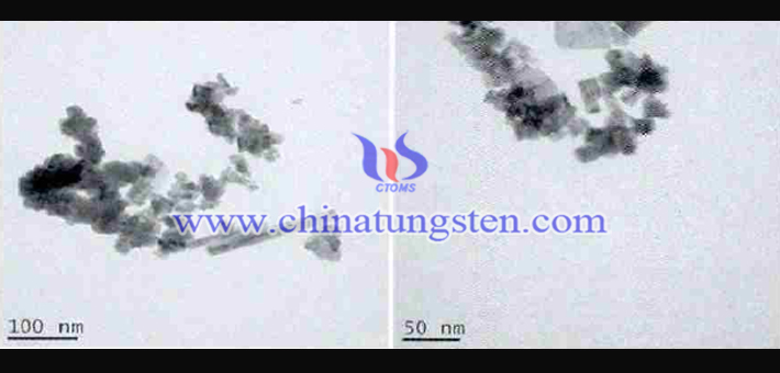 TEM photographs of cesium tungsten bronze nanopowder 