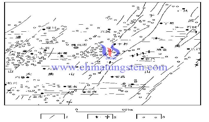 贛南鎢礦分布圖